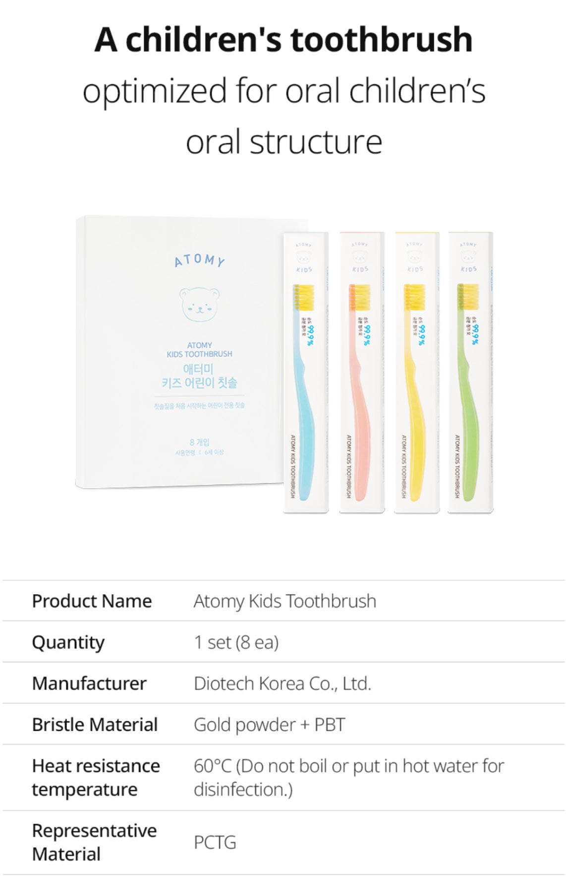 Antibacterial Toddler Toothbrushes (Ages 2-8)