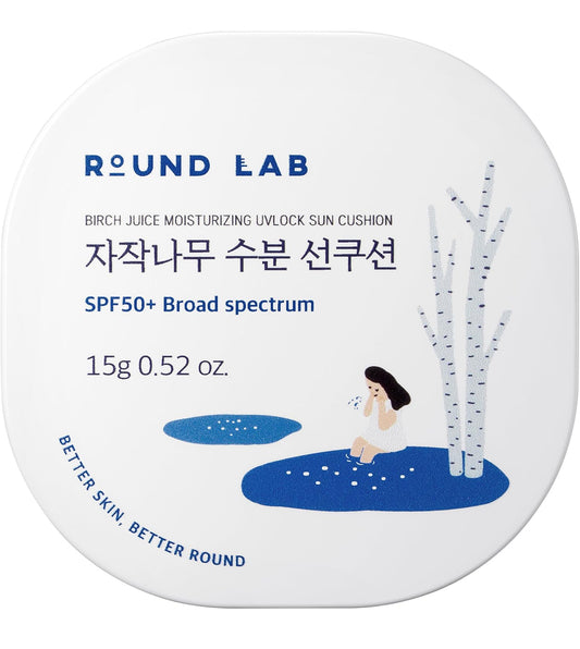 Round Lab Birch Juice Moisturizing UV Lock Sun Cushion SPF50+ | Mineral Sunscreen