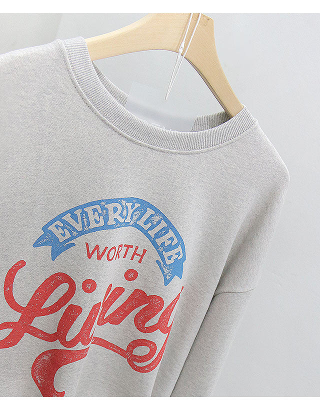 French Terry Cotton Sweatshirt (Every Life Worth Living)