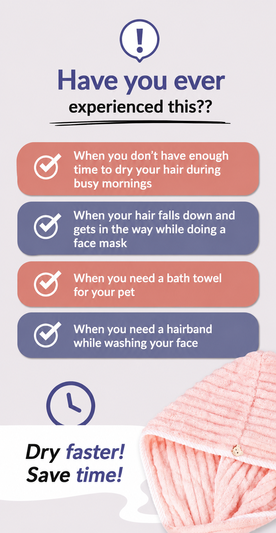 Microfiber Hair Towel Wrap