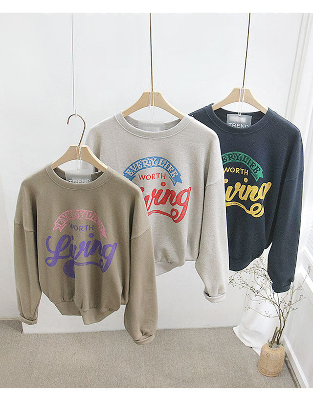 French Terry Cotton Sweatshirt (Every Life Worth Living)