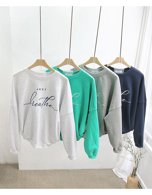 French Terry Cotton Sweatshirt (Just Breathe)