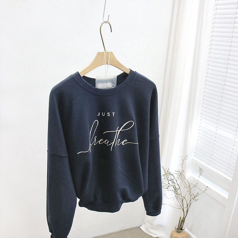 French Terry Cotton Sweatshirt (Just Breathe)