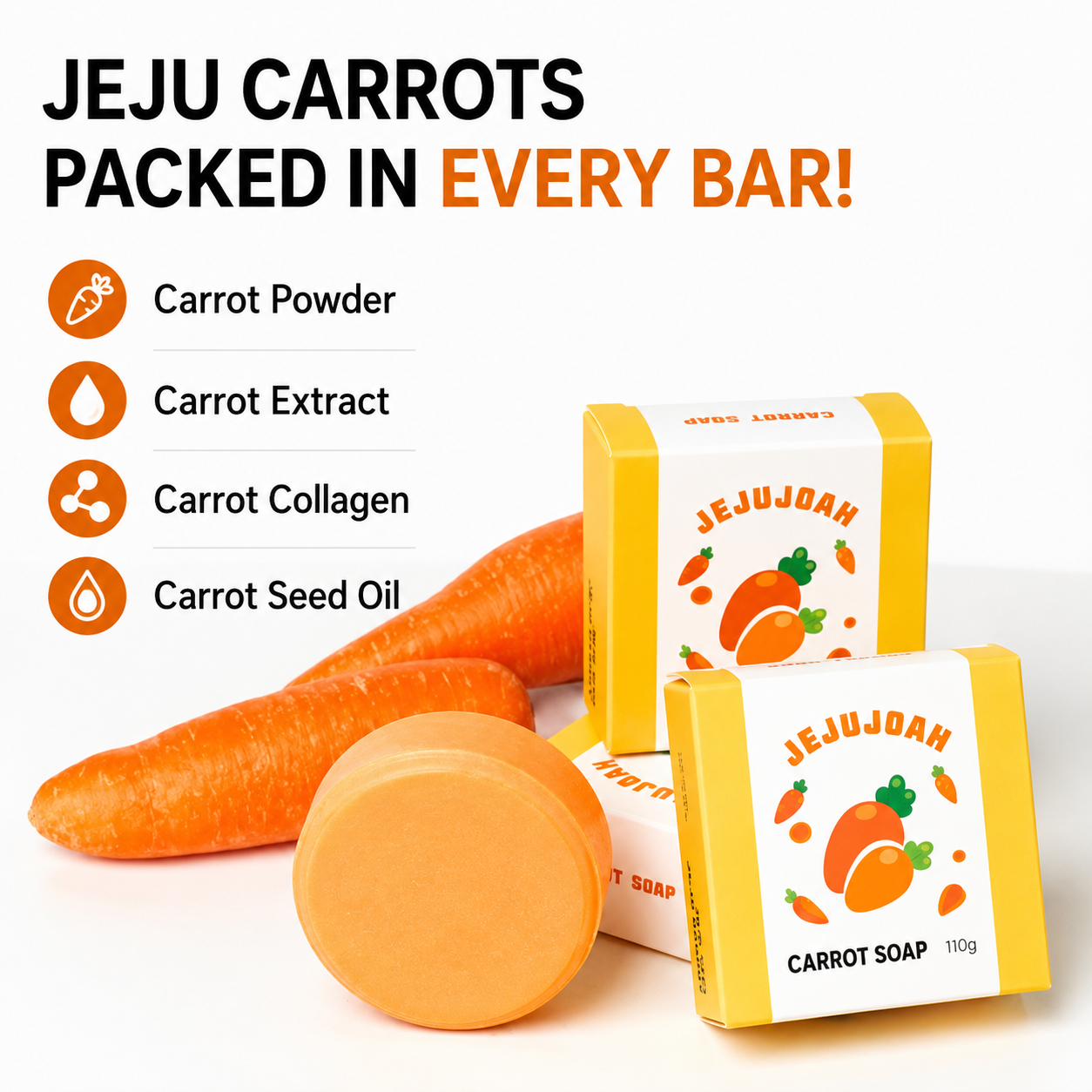 Carrot Jeju Body & Facial Soap