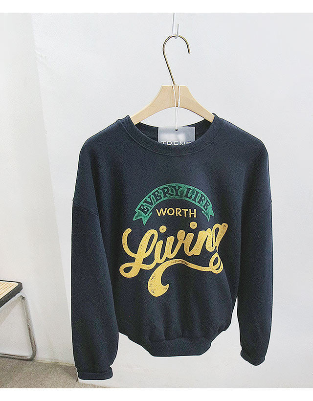 French Terry Cotton Sweatshirt (Every Life Worth Living)