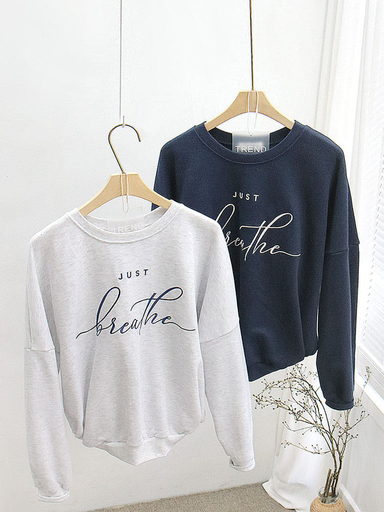 French Terry Cotton Sweatshirt (Just Breathe)