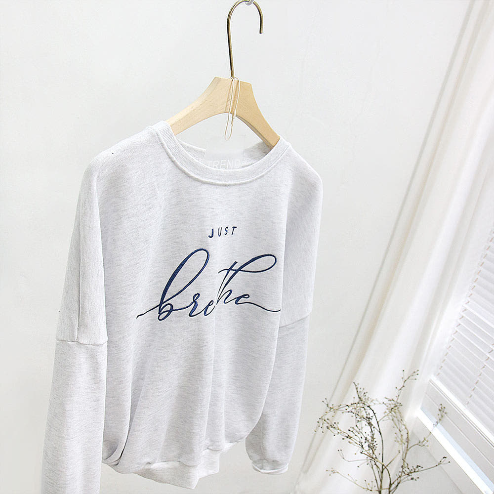 French Terry Cotton Sweatshirt (Just Breathe)