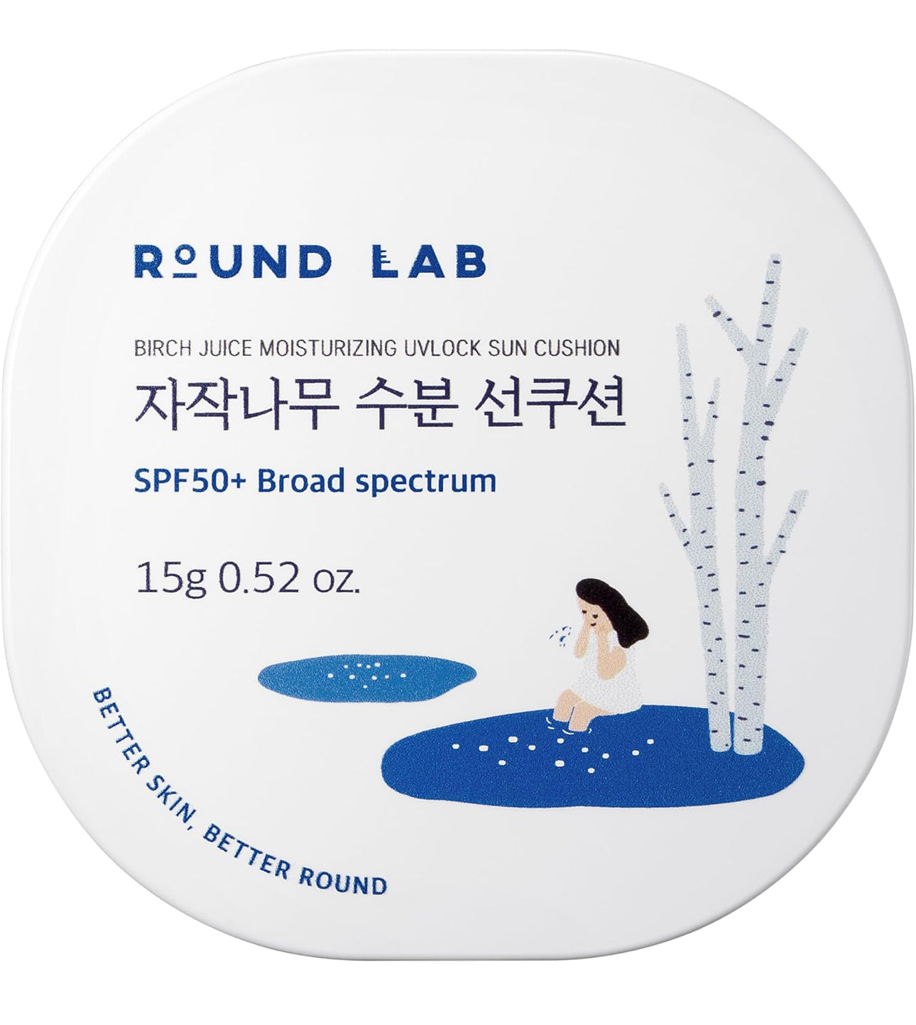 Round Lab Birch Juice Moisturizing UV Lock Sun Cushion SPF50+ | Mineral Sunscreen