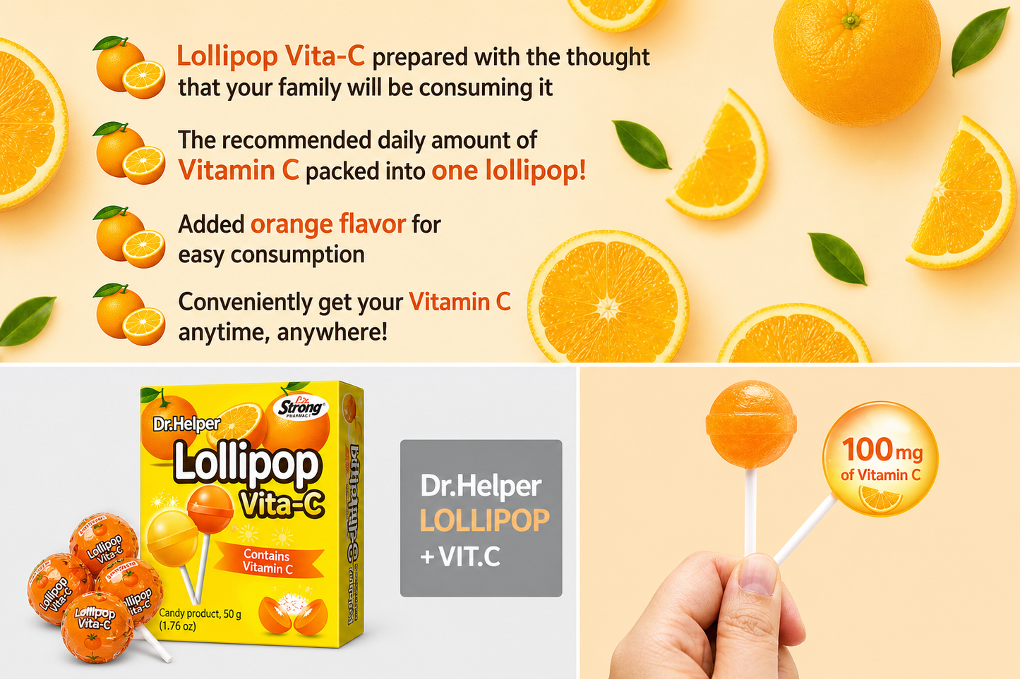 Dr. Helper Vita-C Lollipop 🍊
