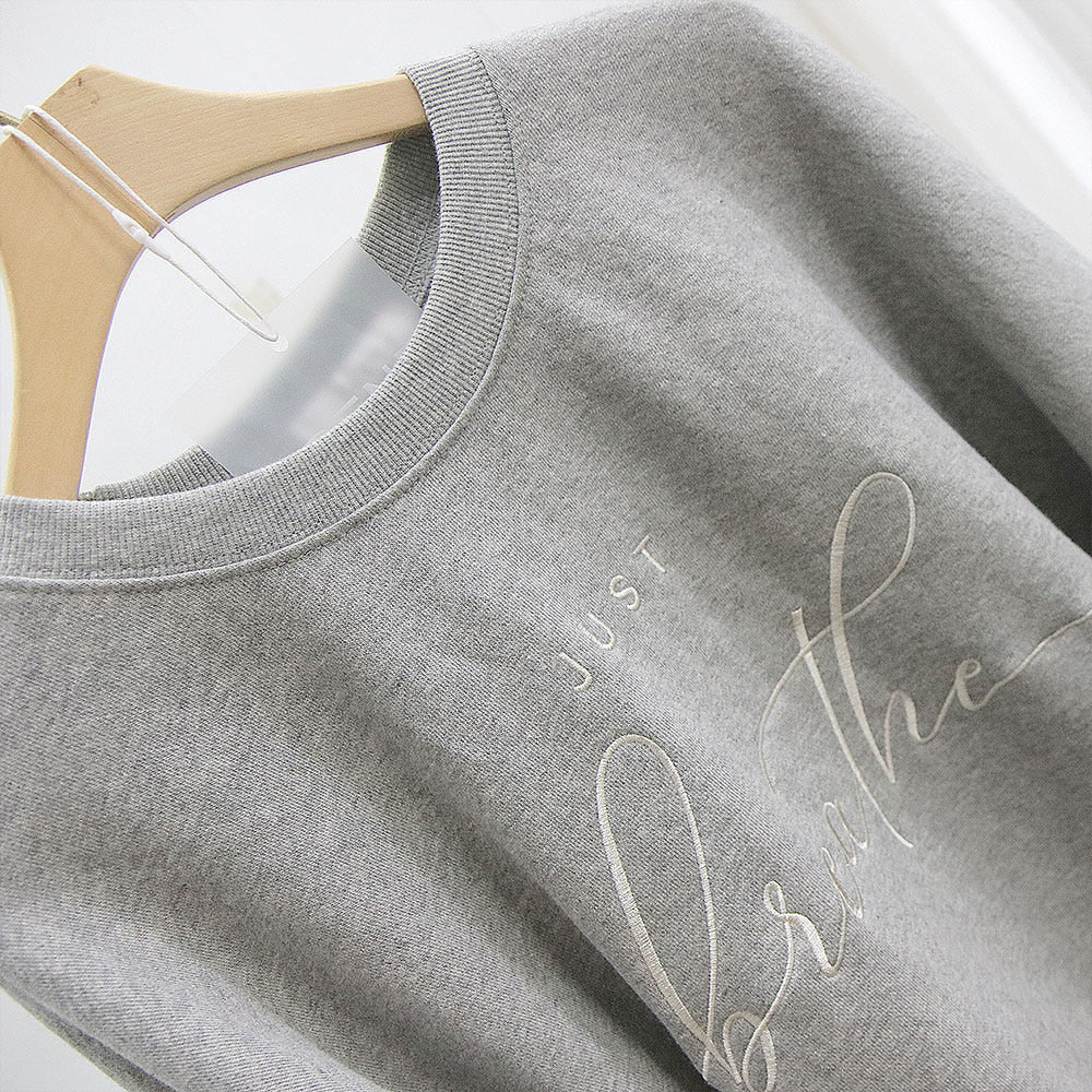 French Terry Cotton Sweatshirt (Just Breathe)